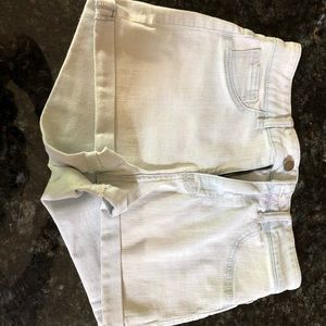 Light wash denim shorts